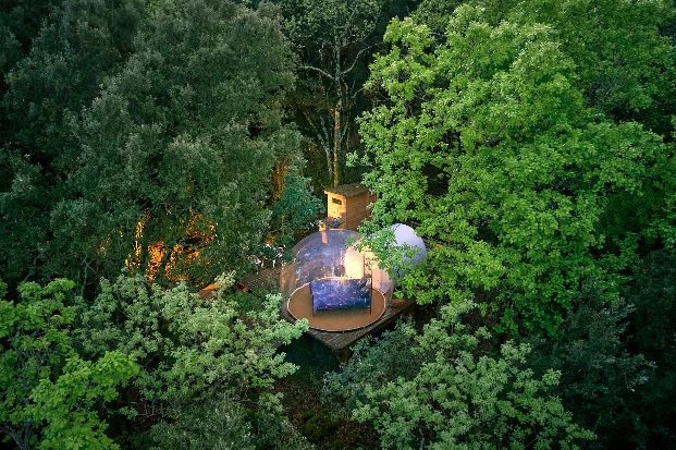 la bulle Pégase dans son écrin de verdure